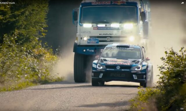 VW Polo R WRC vs, KAMAZ truck